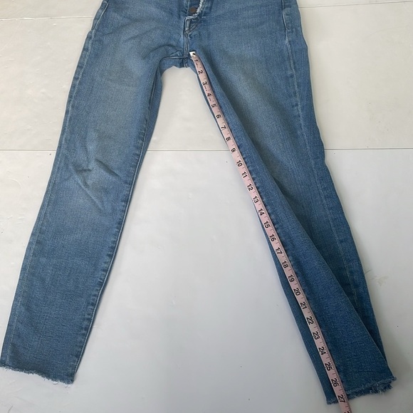 MOTHER The Fly Cut Stunner Ankle Fray Night On a Shiny White Vespa Blue Jeans 26 - Picture 17 of 17